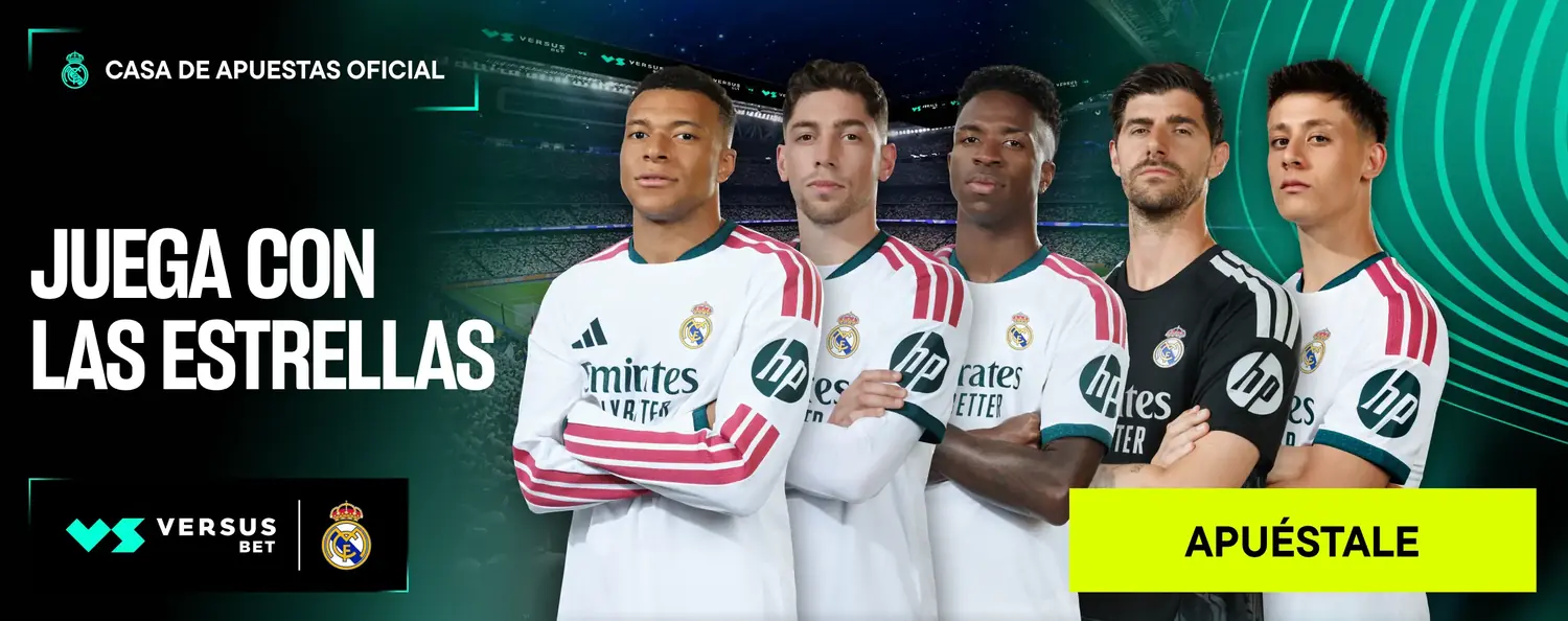 Jugadores del Real Madrid en la campaña de VERSUSbet
